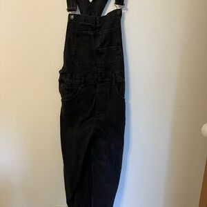 Free People Black Ziggy Overalls